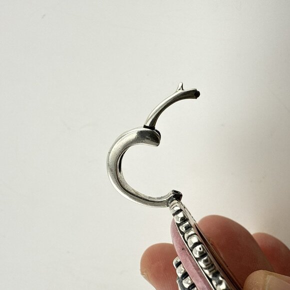 Carolyn Pollack Pendant Enhancer Pink Rhodonite Mother of Pearl Sterling Silver - Picture 7 of 9